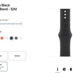 Apple Watch Black Sports Band - S/M 46 mm 