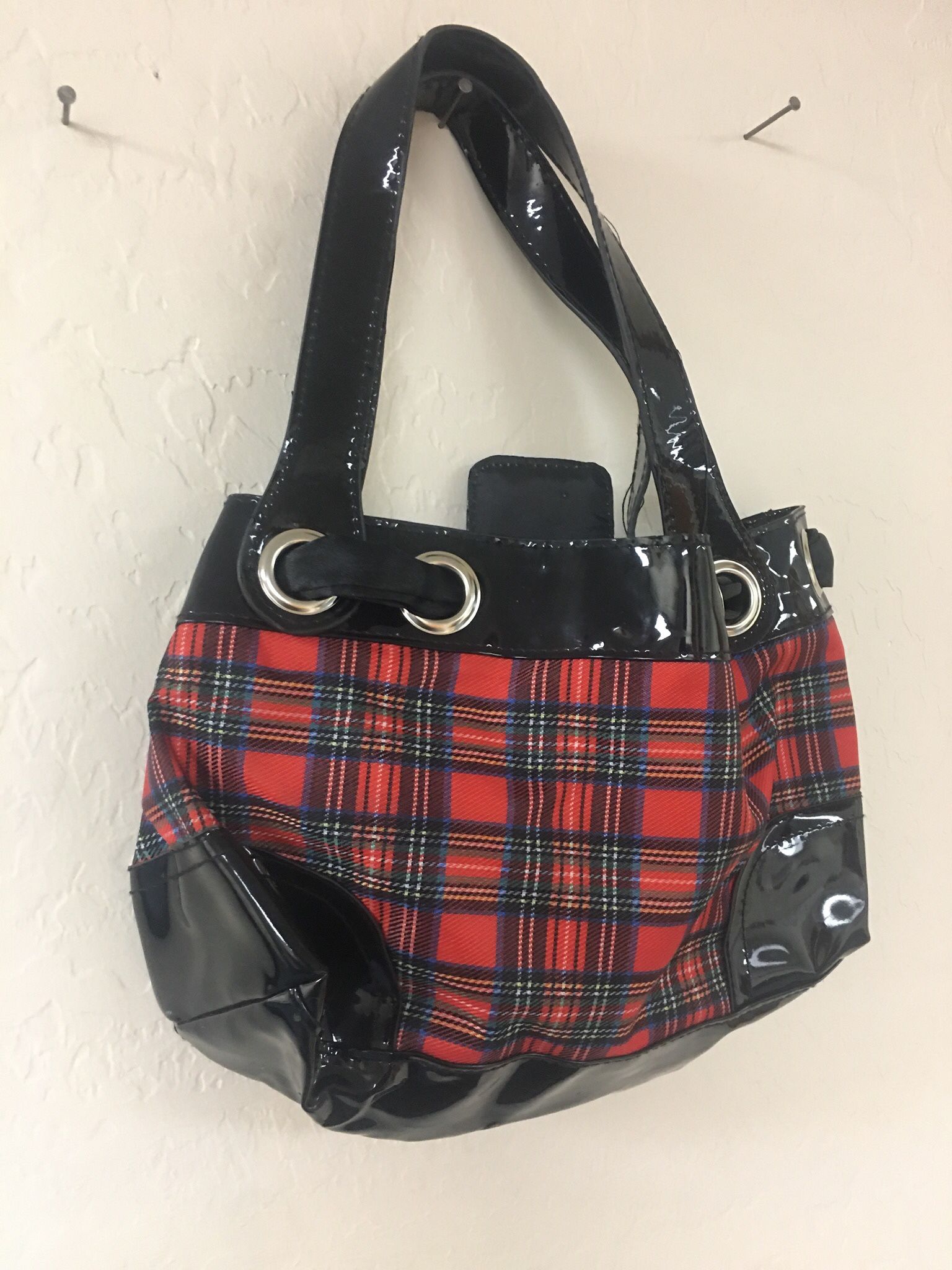 Vintage Hot Topic Red Plaid Bow Tie Purse - Geoffrey LLC Trademark