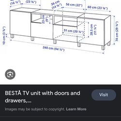 White IKEA Large Tv Stand 