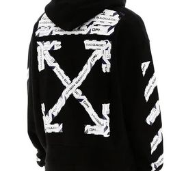 Off-White Airport Arrows,  Plain Black,  Men’s Size Medium.