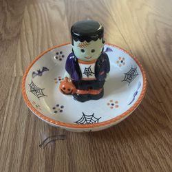 Temptations Frankenstein Carrying Pumpkin Bag Trinket/Candy Dish