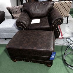 Brand New Oversized Chair With Ottoman. 
