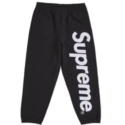 Supreme Satin Appliqué Sweats Black 