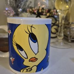 Vintage Tweety Bird Looney Tunes Coffee Mug Cup Gibson 1998 Warner Bros
