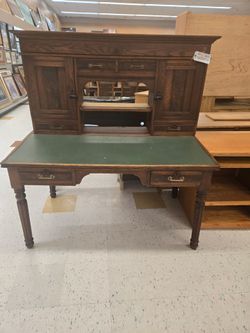Antique Writing Desk with Hutch Top
