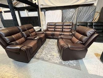 ONLY $1349 3 Piece Recliner Sofa Loveseat and Chair Set CLEARANCE NEW IN BOX