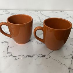 Set of 2 HausenWare Brown Coffee Mugs | Rustic Ceramic Cups Dishwasher Safe
