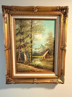 Woods cabin mountain’s paintings