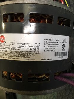 Furnace motor . US motor 1/3hp 5.1 amp