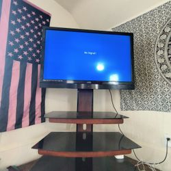 42" Vizio 1080p HDTV w/ Adjustable Glass & Hardwood Stand  