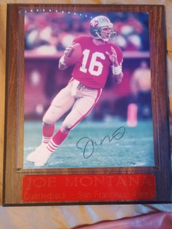 Joe montana authenticated autograph plaque