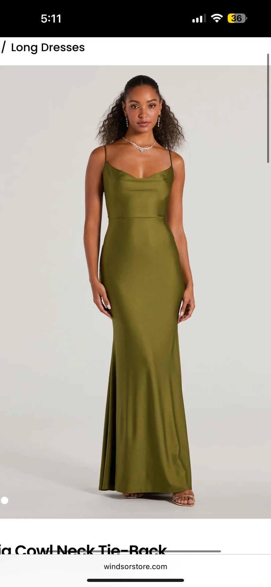 Olive Green Mermaid Dress