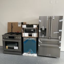 New kitchen Appliance Set - Thor Kitchen Refrigerator 36’ Gas Stove -microwave Drawer 24’ Dishwasher 