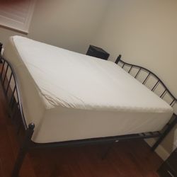 Iron Bed With Mattress. Queen