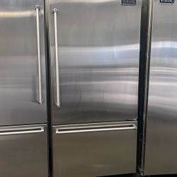 Viking 36”Wide Built In Bottom Freezer Stainless Steel Refrigerator 