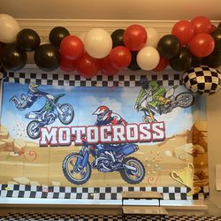 Motocross Themed Party Backdrop 