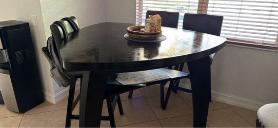 Black Counter-Height Dining Table with 3Chairs