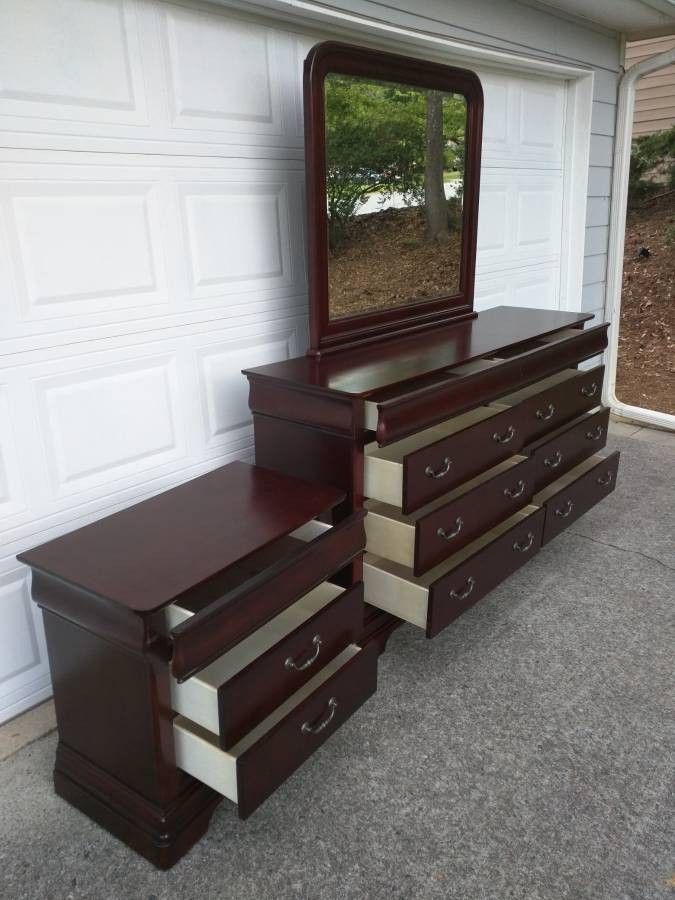 Dresser with Mirror and Nightstand