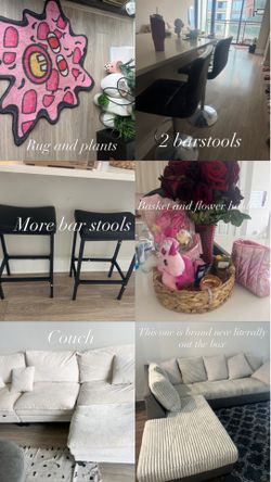 Barstools, rugs, baskets, etc. Barstools, rugs, baskets, etc.