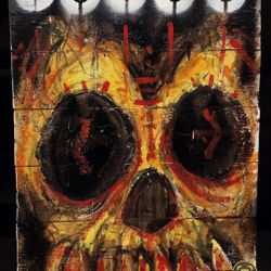 0000 Skullock. Acrylic On Wood Planks 