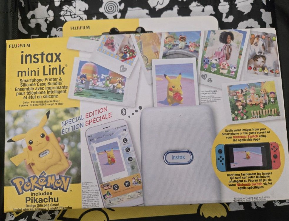 Pokemon Fujifilm Instax Mini Link Printer Pikachu Case For Nintendo Switch NEW 