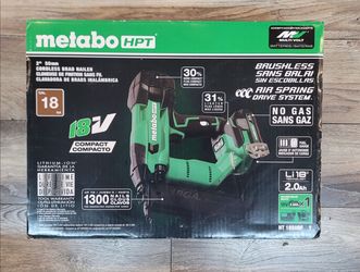 Metabo HPT 18V Compact Cordless 2" Brad Nailer Kit, 18 GA Nailer Battery Charger