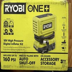 Ryobi High pressure inflator with battery and charger