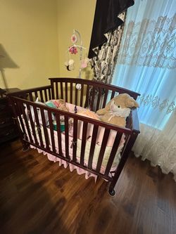 Brown Wood Crib