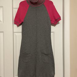 Tommy Hilfiger Gray & Pink Sweater Dress - Size Small
