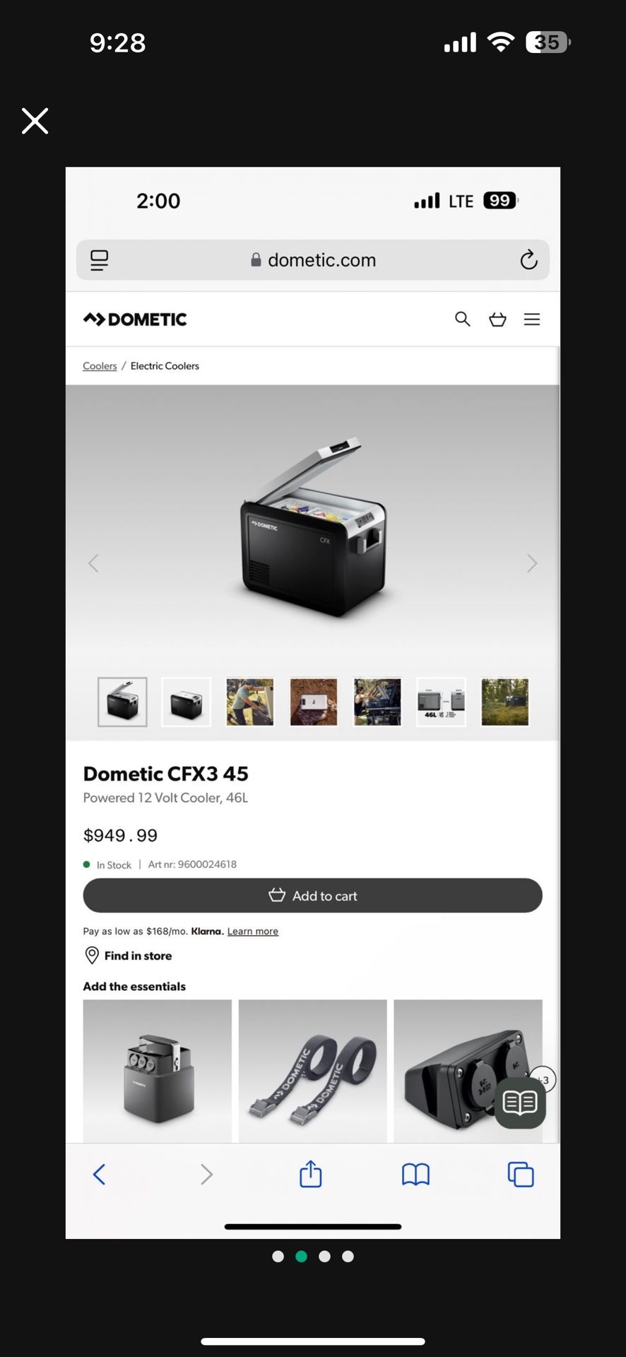 Cooler Dometic CFX345 Cooler wifi