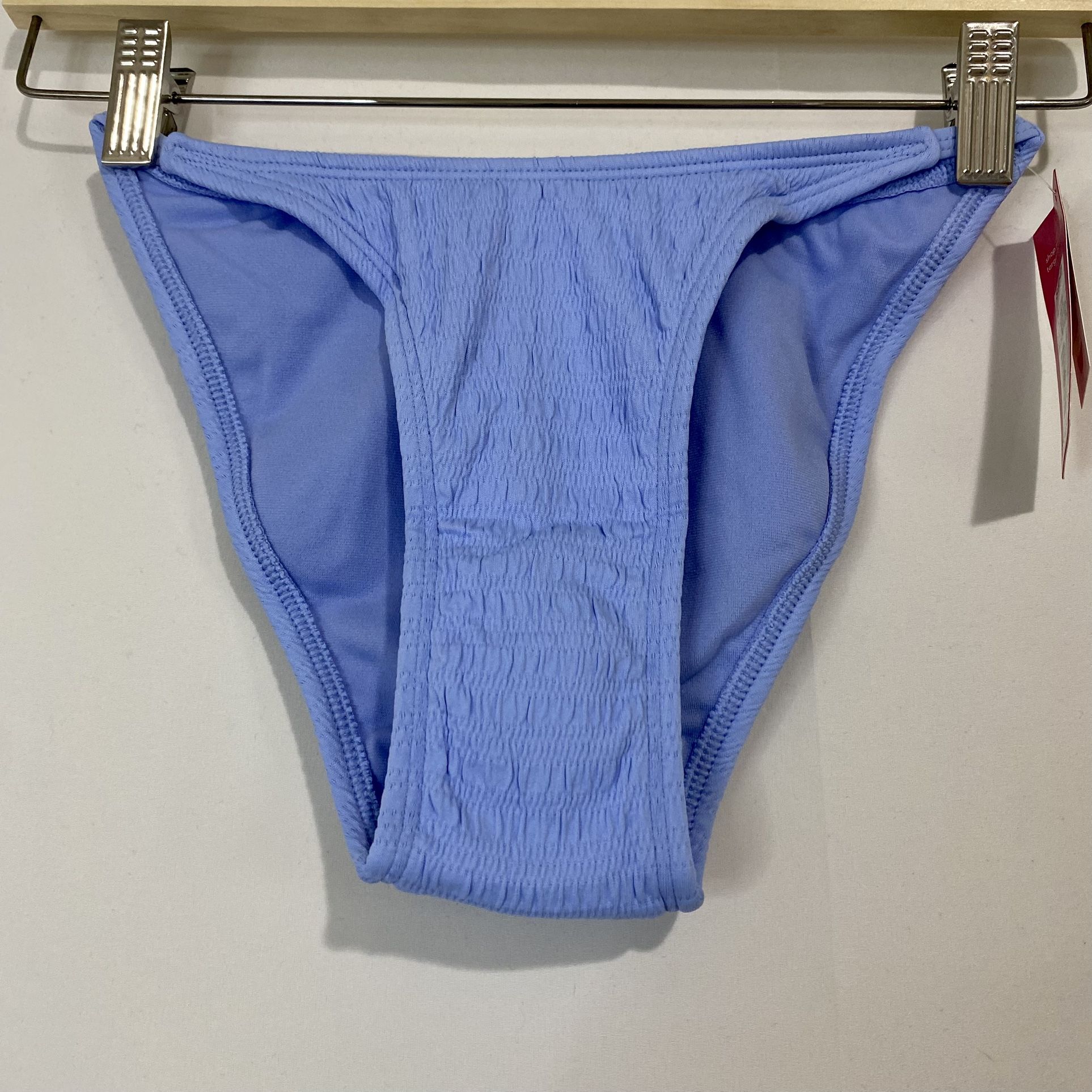 Xhilaration Women’s High Leg Scoop Waist Bikini Bottom Blue NWT