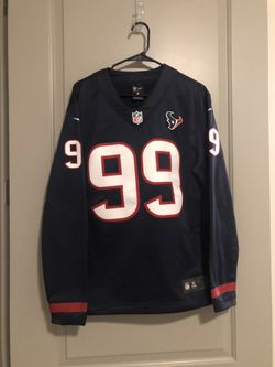 Men's Houston Texans JJ Watt Nike Navy Long Sleeve AH5745 463 Jersey Medium