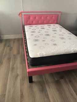 Full size bed frame with mattress