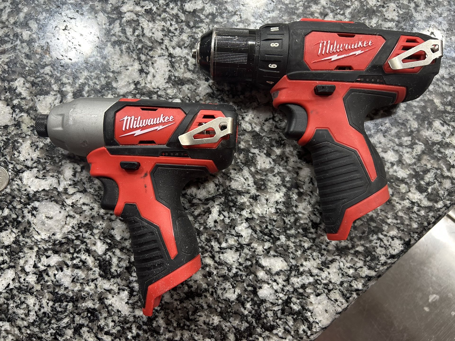 Milwaukee M12 12V Lithium-Ion Cordless 1/4 in. Hex Impact & M12 12V Lithium-Ion Cordless 3/8 in. Drill/Driver