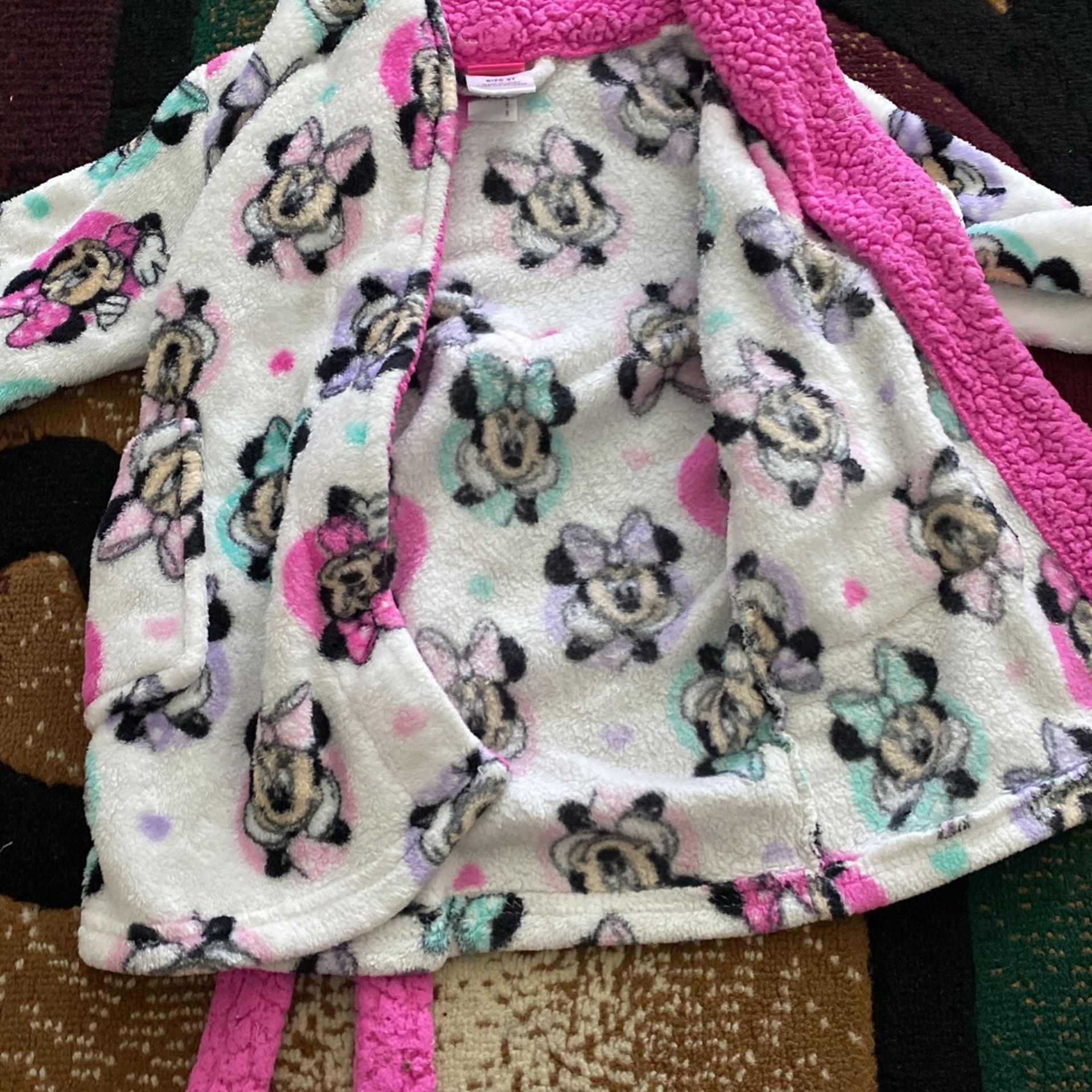 Disney Minnie Mouse Kids Robe Size 2