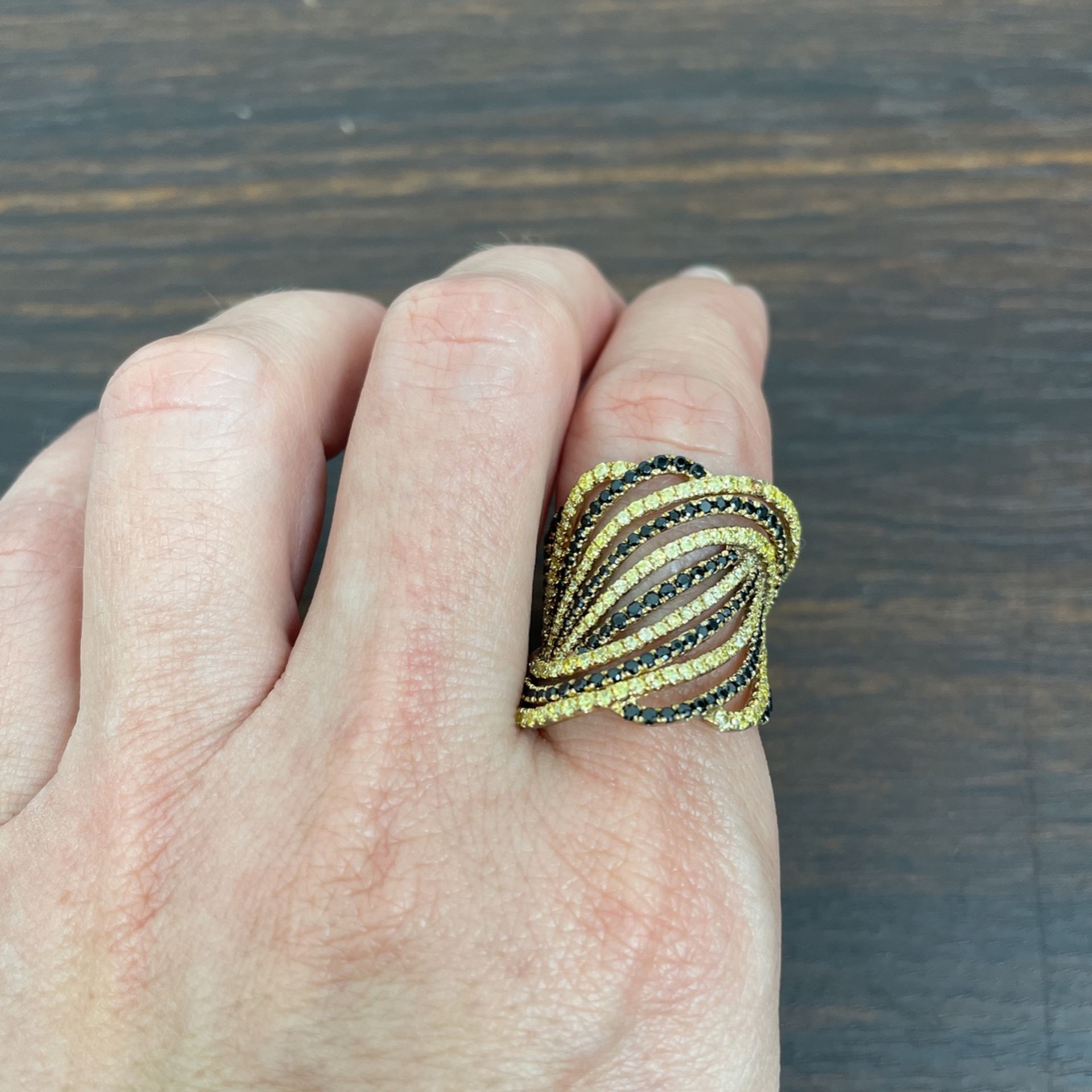 Sterling silver 925 dipped in yellow gold with cubic zirconia