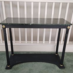 Late 20th Century Bombay Co. Marble Top Side Table/Console/Entry Table 