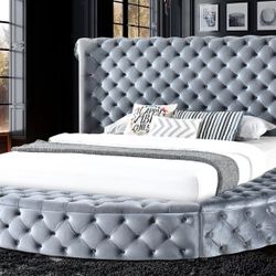 New Queen Round Storage Bed Tufted K Furniture & More Lehigh 