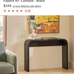 Black Article Entry Way Table