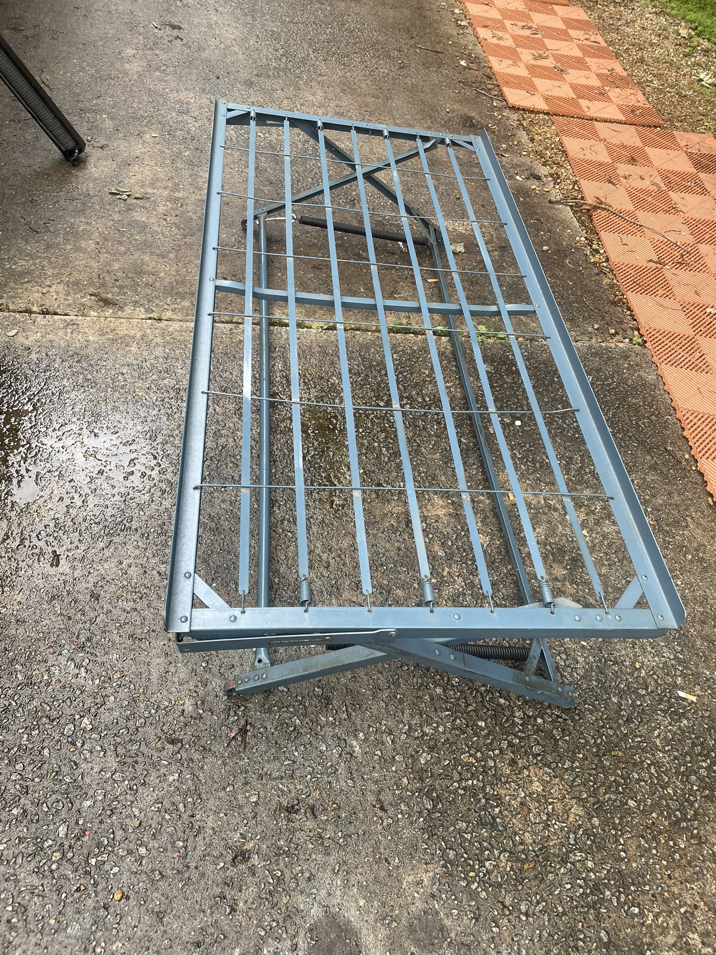 twin vintage bed frame with wheels