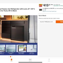 New in box  here only $350 no tax  Reg $450 wt tax  BODEGA 2.3 cu. ft. 65L RV Fridge Freezer, Car Refrigerator with Lock, (4℉-46℉) Refrigerator 12/24V