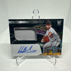 2021 Panini Spectra - Rookie Jersey Auto Wil Crowe #172 Neon Blue Prizm /99