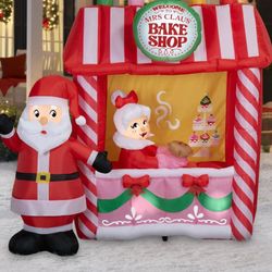 Lighted Mrs. Claus' Bake Shop Display Inflatable