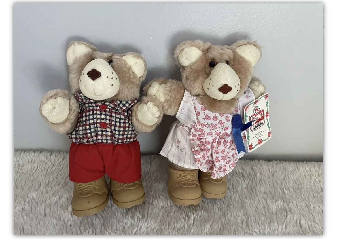 Wendy's Furskins Teddy Bears Plush Stuffed Animal 1986 Lot Vintage Collectibles