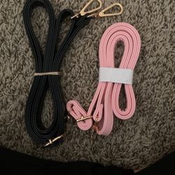 Two Purse Keychains, Pink And Black 