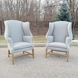 Restoration Hardware Georgian Wingback Chairs 