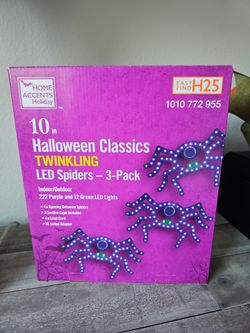 Home Accents Holiday 10in Twinkling LED Spiders 3-Pack