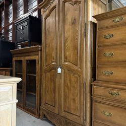 Vintage French Armoire Cabinet Dresser 