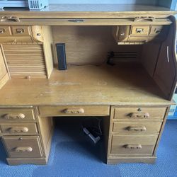 Vintage roll top Computer Desk