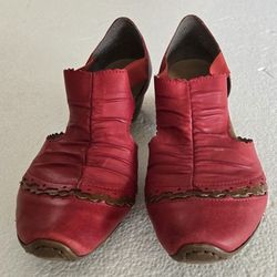 Riker Antistress Red Leather Sandals Size US 7.5